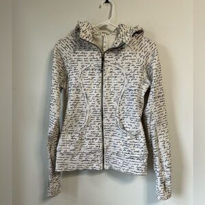 Lululemon  Rare Scuba Manifesto‎ Script Ghost Black & White